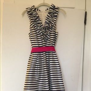 NWOT Eliza J 6 Striped Ruffled Midi Dress